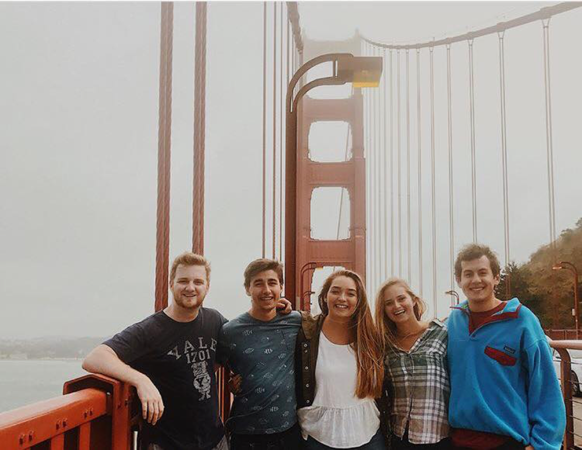 golden gate bridge with friends