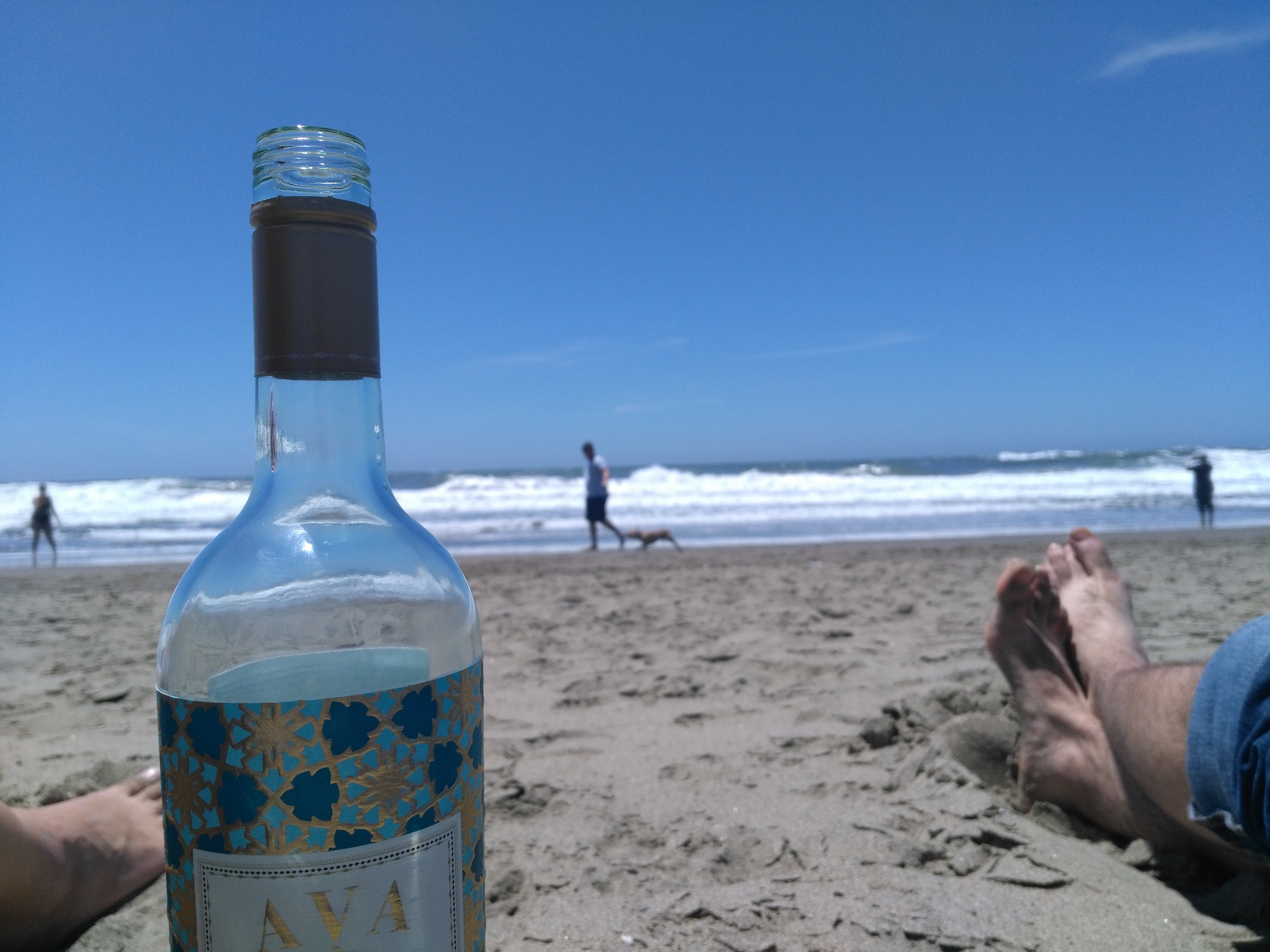 wine on the beach